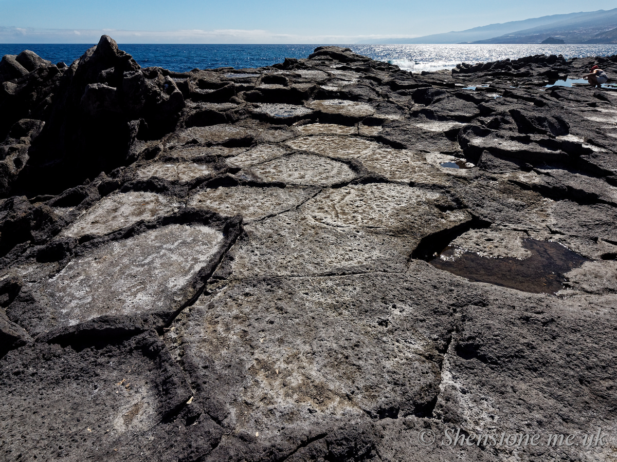 Columnar basalts on the beach at Los Silos